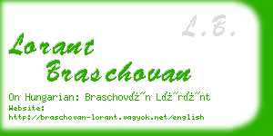 lorant braschovan business card